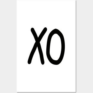 Kiss and hug XO black and white Posters and Art